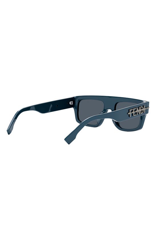 Graphy Rectangular Sunglasses, 54mm In Shiny Blue