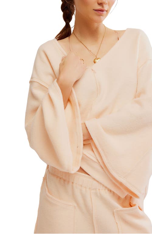 Shop Free People Day Off Fleece Pullover In Tender Peach