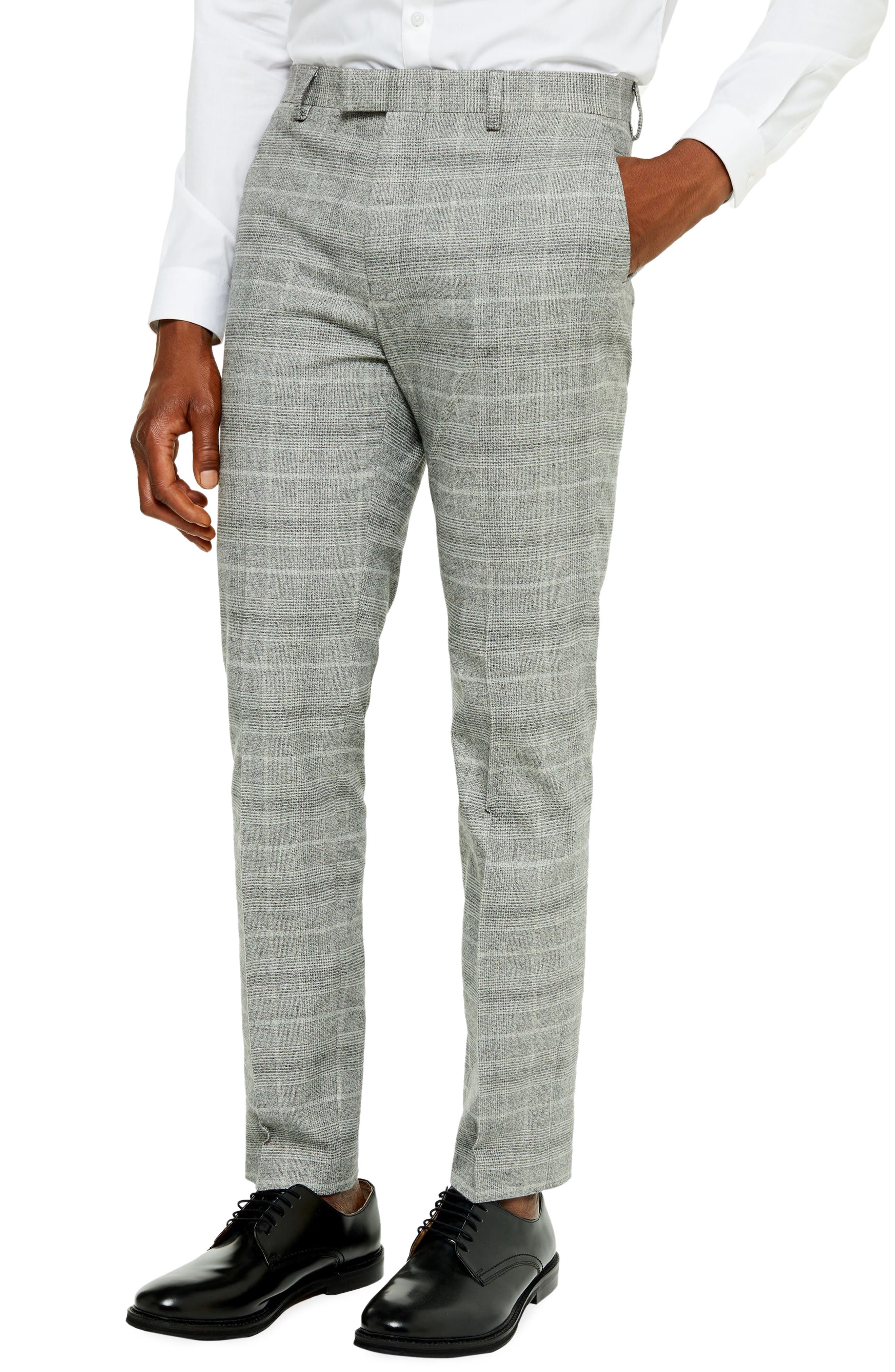 checkered slim fit trousers