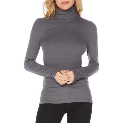 Michael Stars Rib Knit Turtleneck, Size One Size - Grey