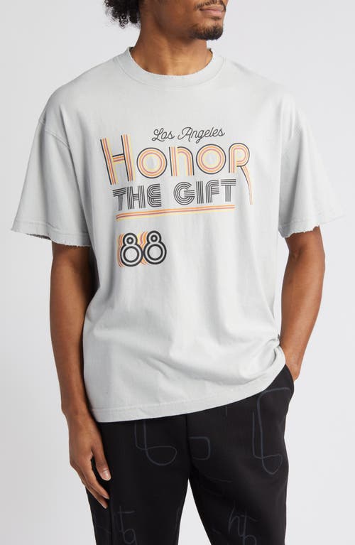 Retro Honor Ringer Graphic T-Shirt in Stone