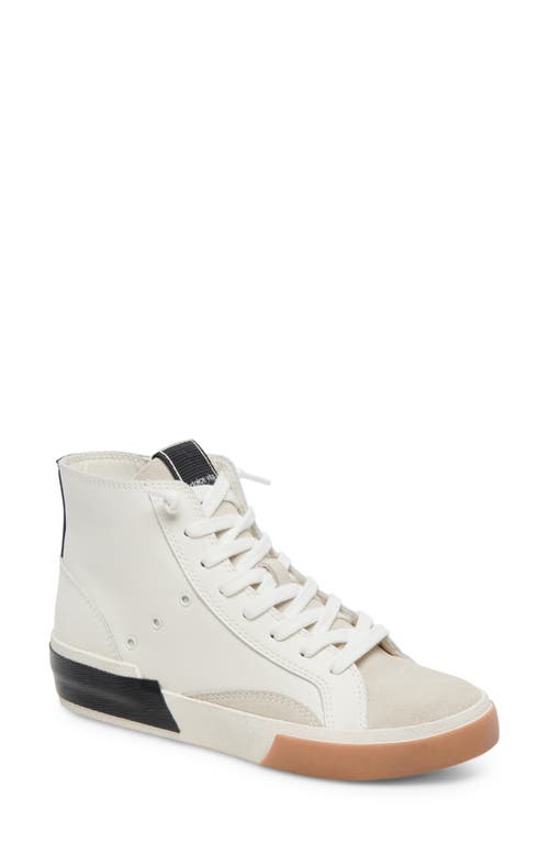 Dolce Vita Zohara High Top Sneaker In White/black Leather