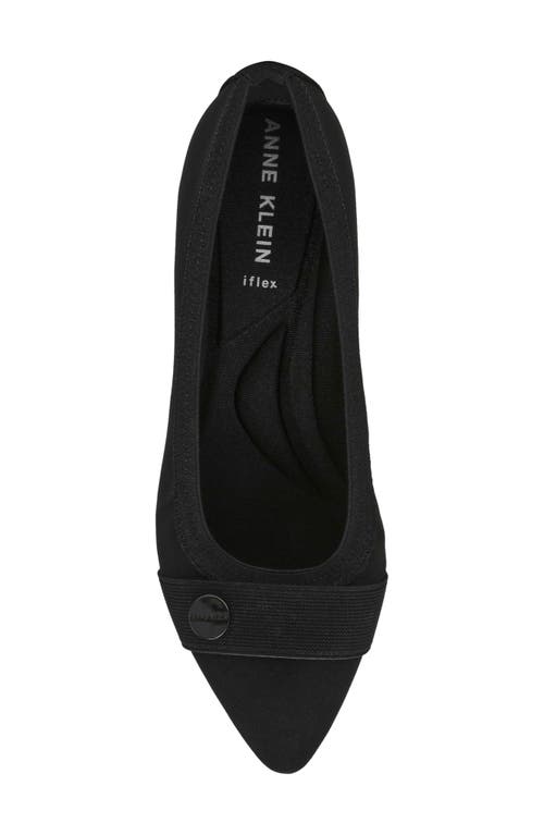 Shop Anne Klein Occuria Ballet Flat In Black Stretch