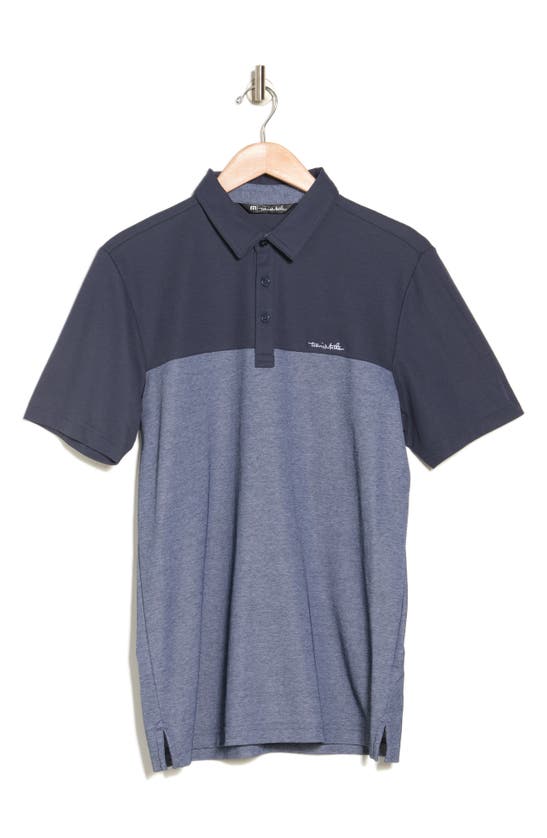 Travismathew Colorblock Cotton Blend Polo In Blue Nights