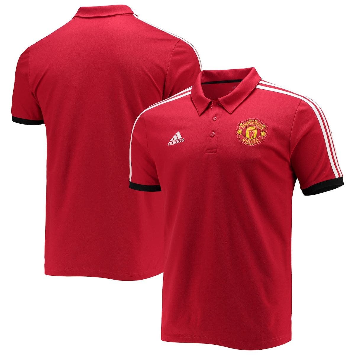 Manchester United FC Official Football Gift Mens Striped Polo Shirt 