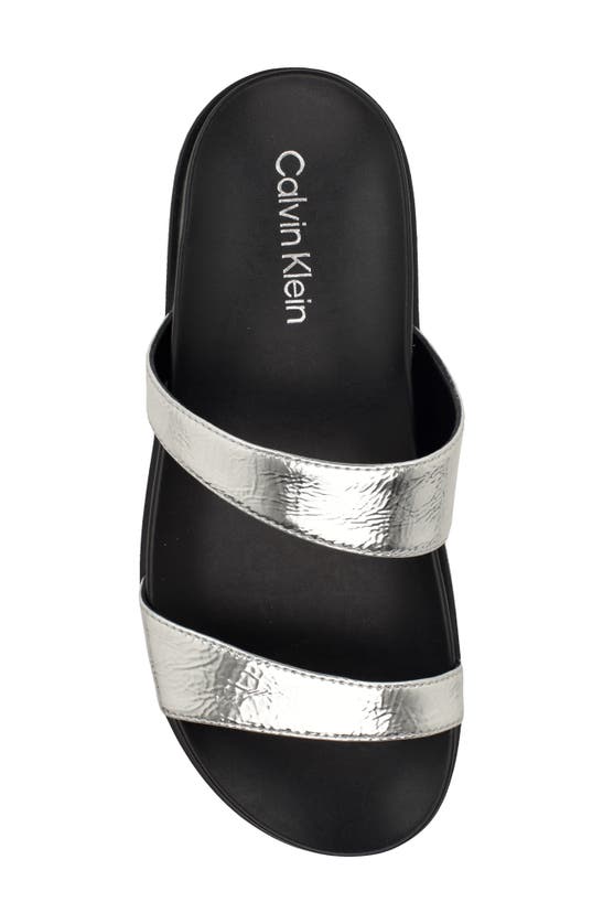 Shop Calvin Klein Explore Slide Sandal In Silver