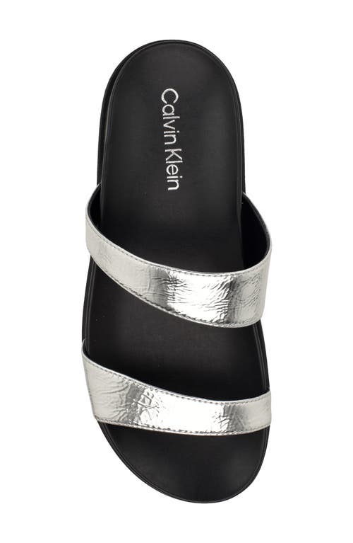 Calvin Klein Explore Slide Sandal In Silver