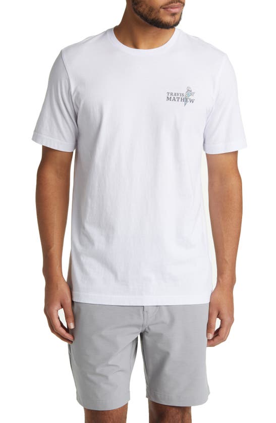 Travis Mathew Walk The Plank Cotton Graphic T-shirt In White