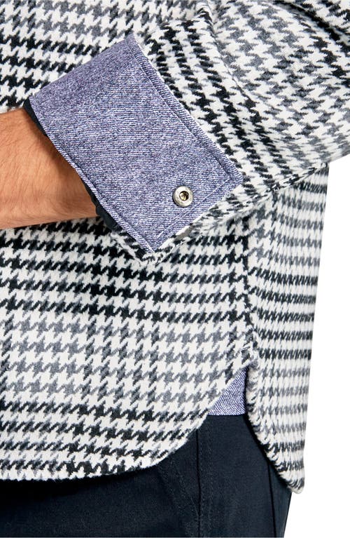 Brooklyn Brigade Houndstooth Printed Shirt Jacket In Grey