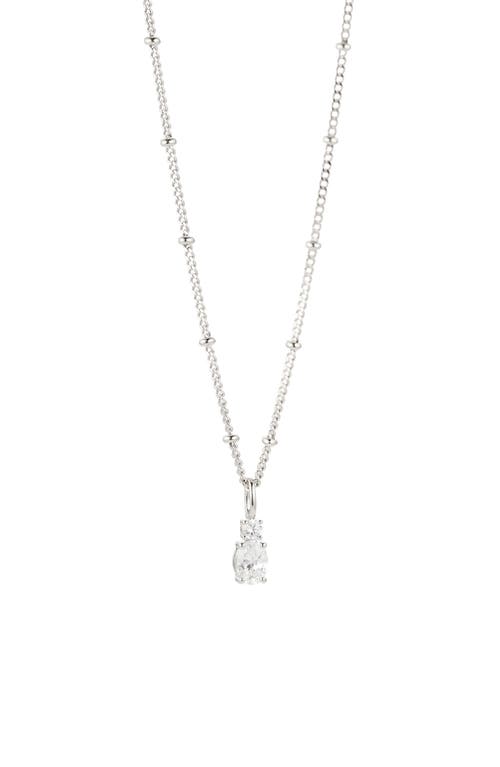 AJOA Cheeky Stone Pendant Necklace in Rhodium at Nordstrom