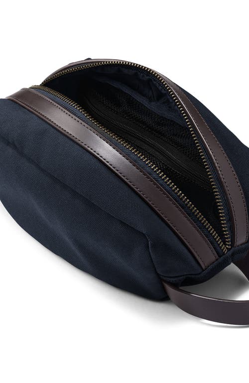 Shop Lands' End Waxed Canvas Travel Dopp Kit Toiletry Bag In Classic Navy