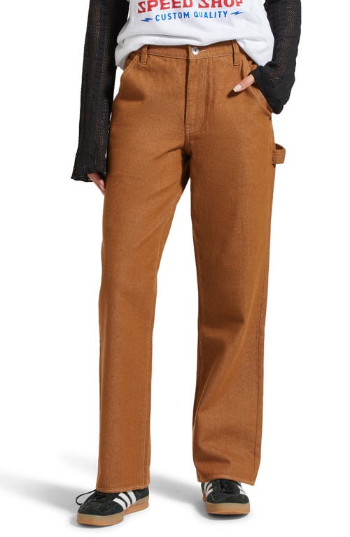 Brixton Essex Wide Leg Painter Pants In Washed Copper