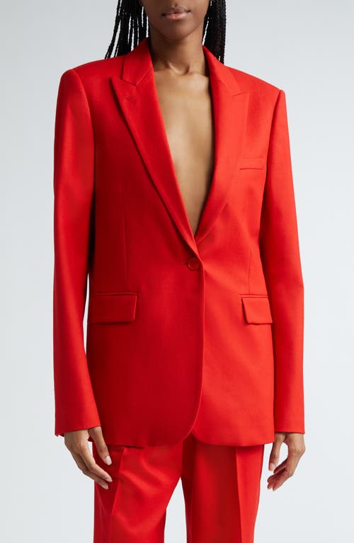 Shop Stella Mccartney Oversize Wool Gabardine Blazer In Lipstick Red