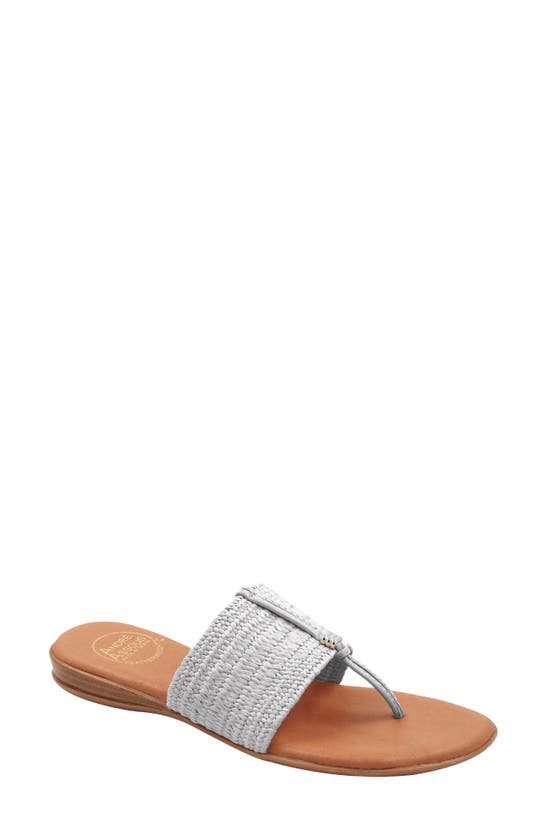 Shop Andre Assous Nice Featherweight Woven Flip Flop In Silver