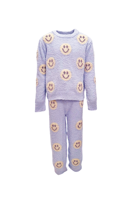 Lola + The Boys Babies'  Smiley Fuzzy Set In Purple