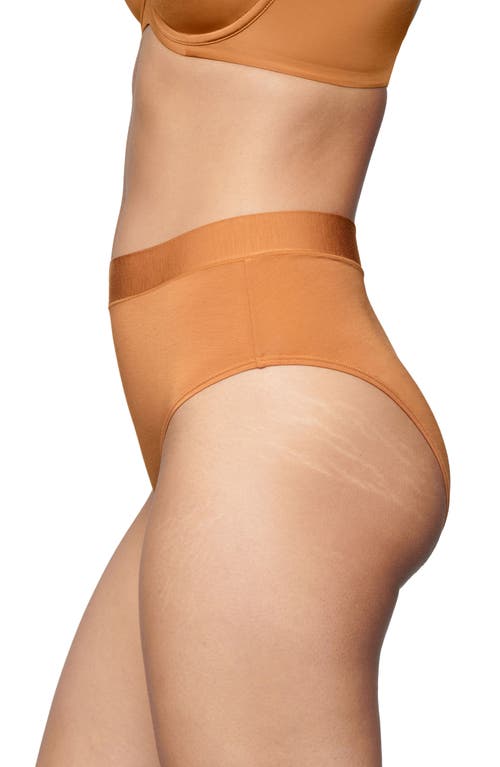 Shop Cuup The Highwaist High Cut Modal Briefs In Caramel