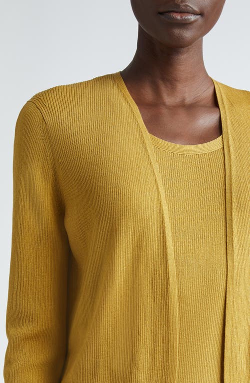 Shop Lafayette 148 New York Open Front Crop Cardigan In Desert Grass