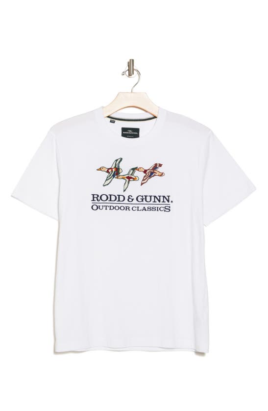 Shop Rodd & Gunn Embroidered Mallard Logo T-shirt In Snow