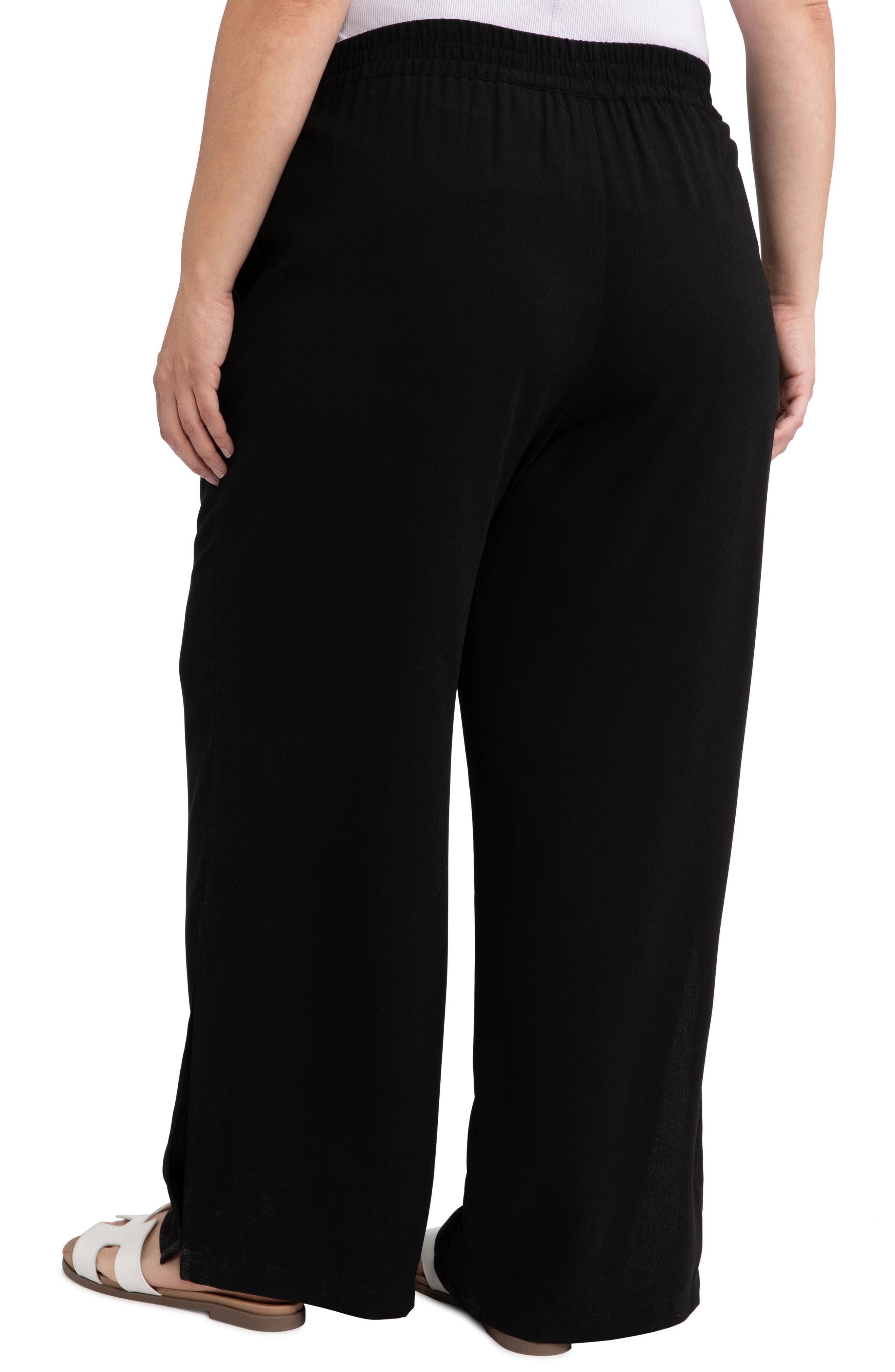 wide leg pants with side slits