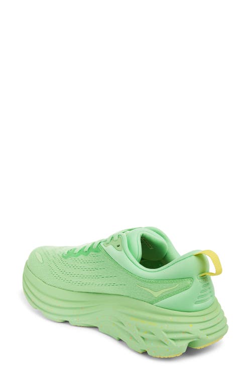 Shop Hoka Bondi 8 Running Shoe In Lime Glow/lemonade