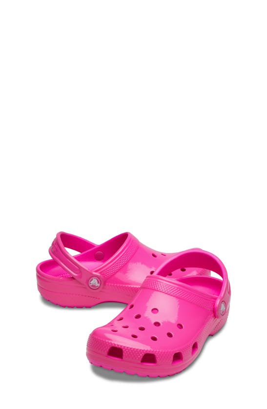 Shop Crocs Kids' Classic Neon Highlighter Clog In Pink Crush