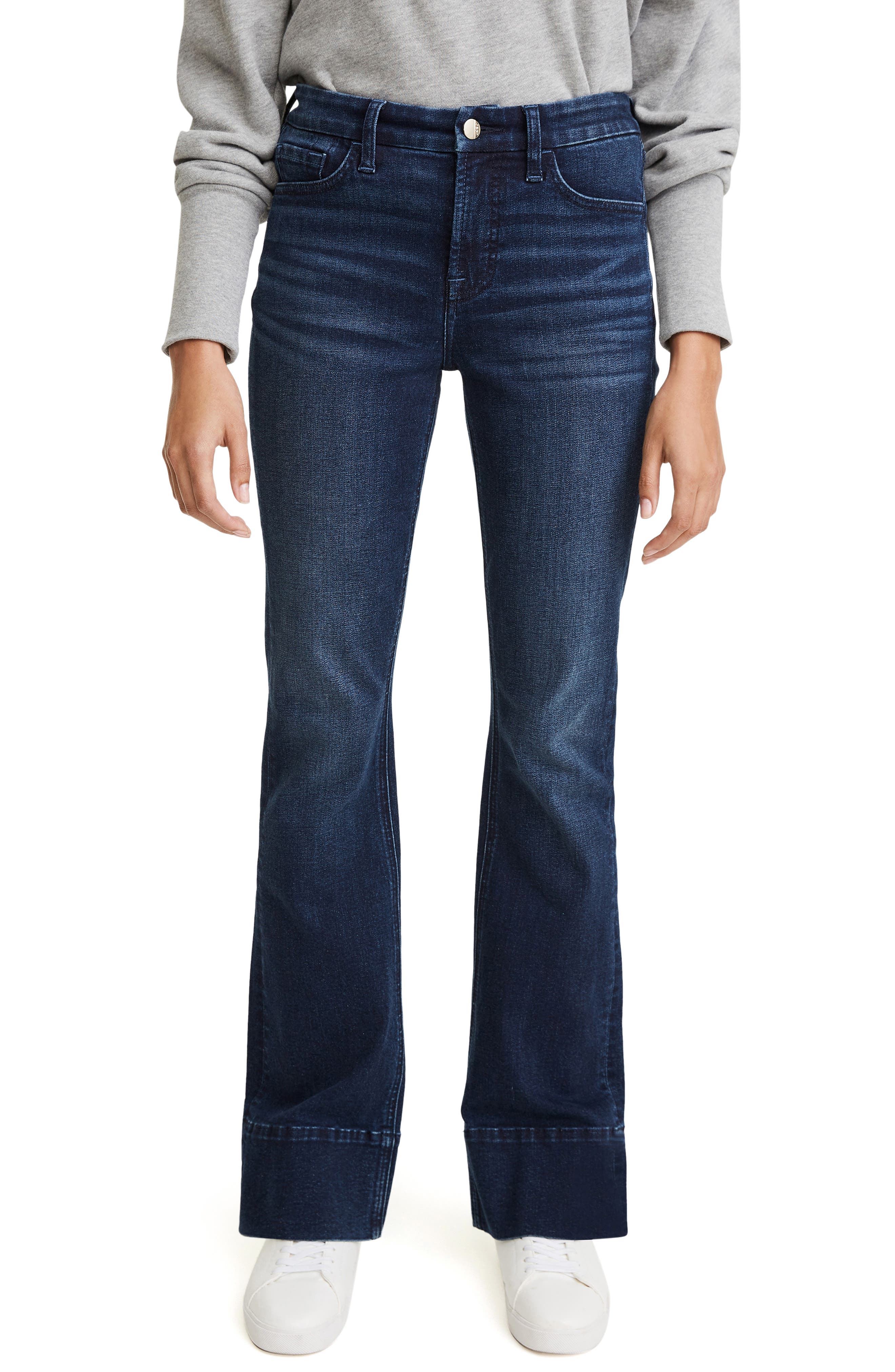 Womens Clothing Jeans Bootcut jeans Jen7 Denim Jen7 High-rise Slim-fit Bootcut Jeans in Blue 