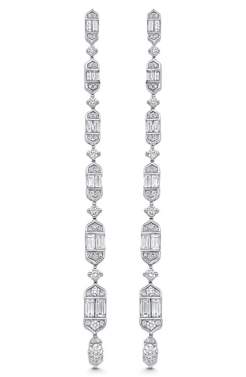 Sara Weinstock Taj Baguette Diamond Linear Drop Earrings in 18K White Gold at Nordstrom