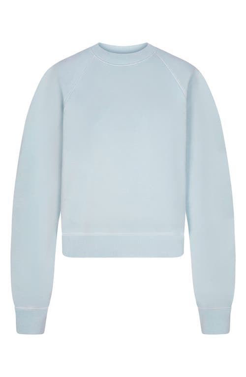 Shop Skims French Terry Crewneck Sweatshirt In Opal