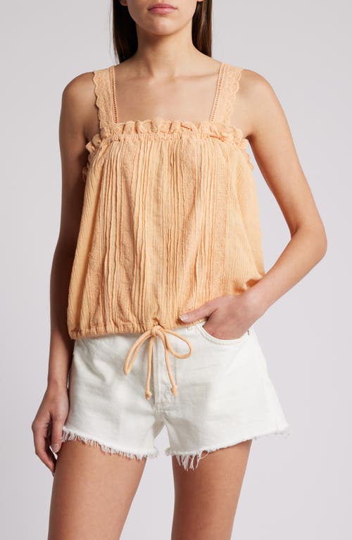 Free People Because of You Cotton & Linen Drawstring Waist Camisole at Nordstrom,