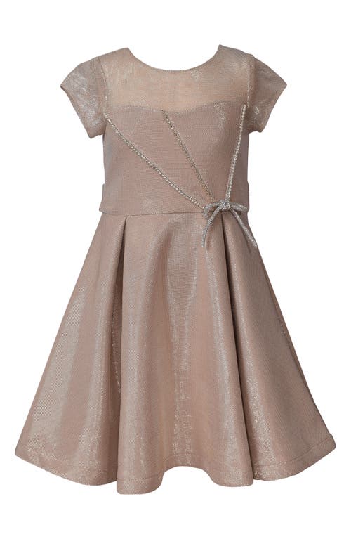 Shop Iris & Ivy Kids' Metallic Rhinestone Fit & Flare Party Dress In Gold