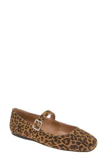 Bcbgeneration Harpin Womens Adjustable Faux Suede Mary Janes In Cheetah