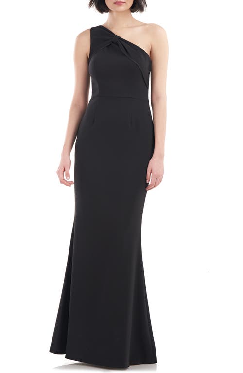 JS Collections Lilah Bow Detail One-Shoulder Mermaid Gown in Black at Nordstrom, Size 18