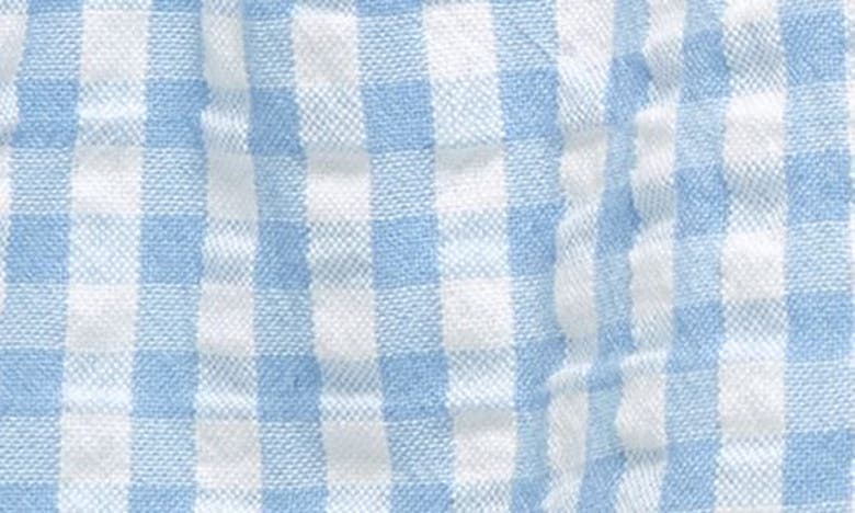 Shop Nordstrom Belted Cotton Seersucker Shorts In Blue Frozen Amy Gingham