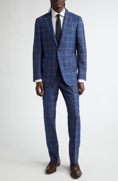 ISAIA Sanita Plaid Wool Suit in Blue 