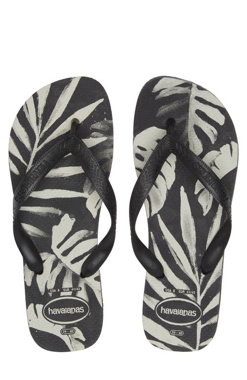 Shop Havaianas Aloha Flip Flop In Black/black/black