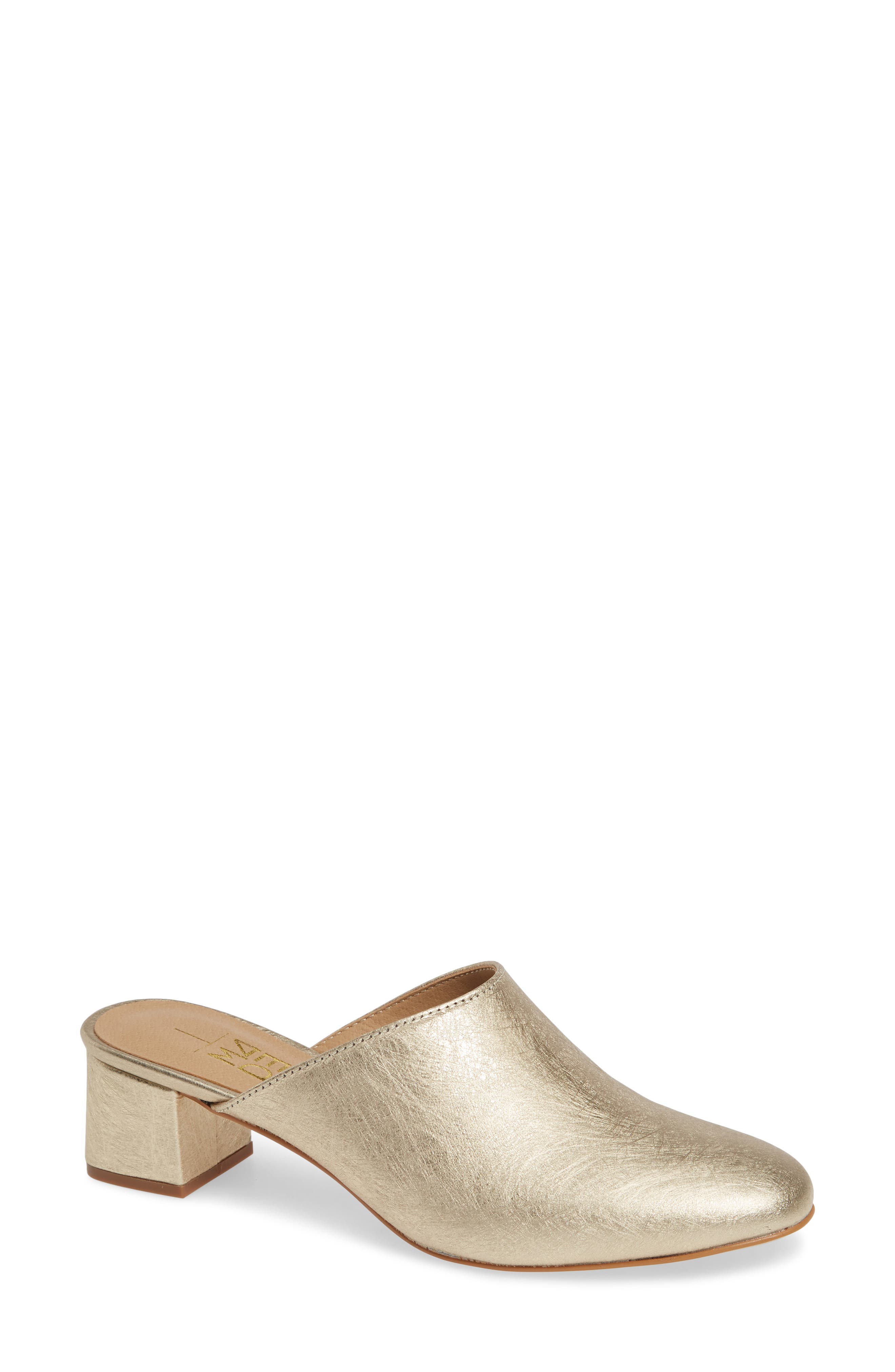 M4D3 Maddox Block Heel Mule- Metallic