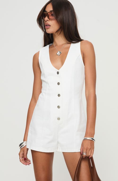Princess Polly Damico Sleeveless Romper In White