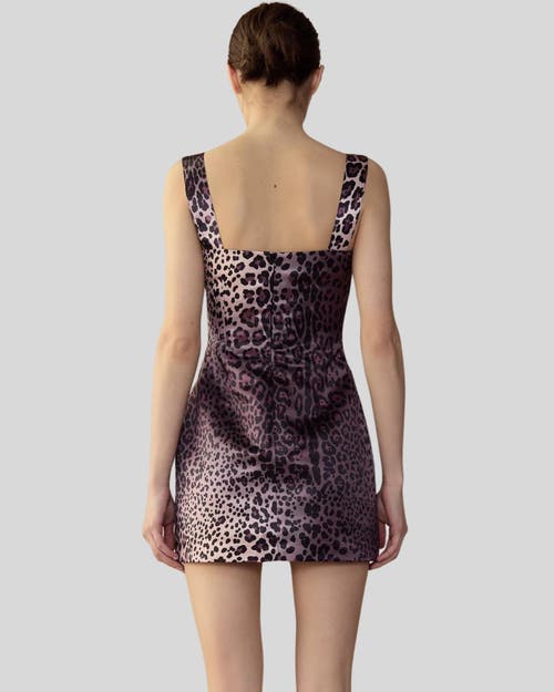 Cynthia Rowley Leopardess Satin Dress In Brown
