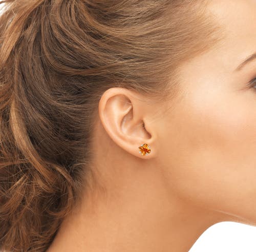 Donatello Gian Sterling Silver Citrine Studs In Silver