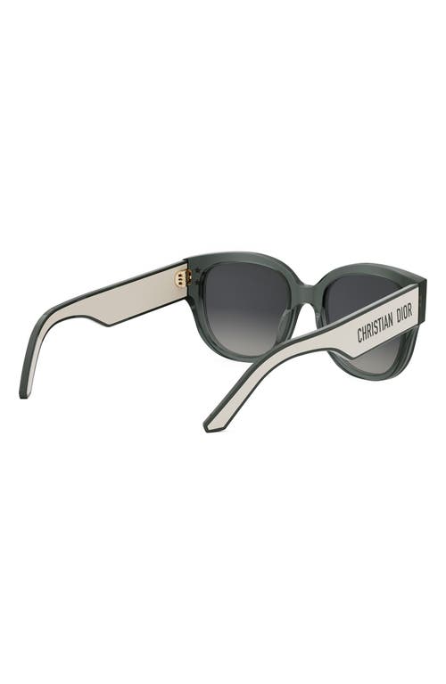 Shop Dior 'pacific B2i 54mm Butterfly Sunglasses In Shiny Dark Green/smoke