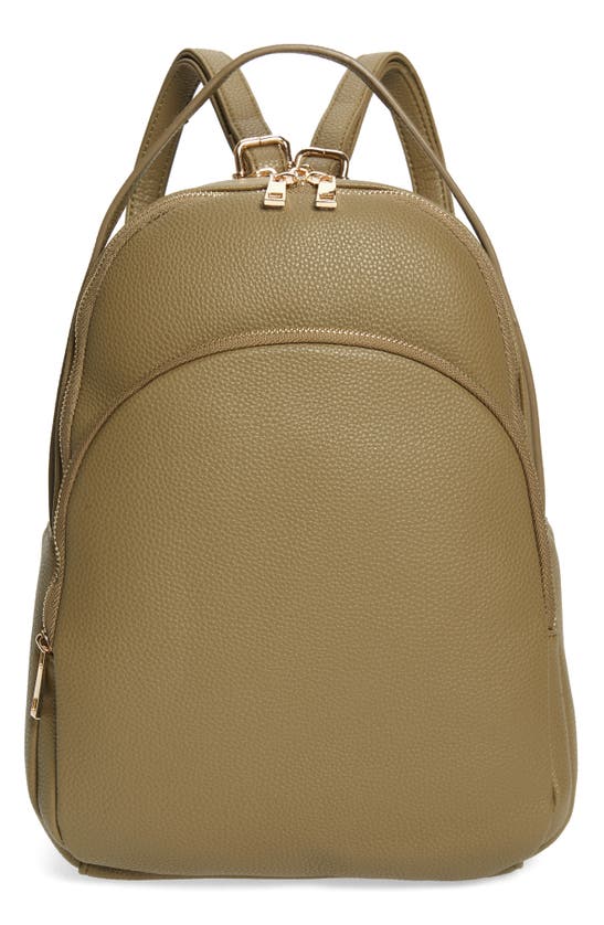 Bp. Mini Faux Leather Backpack In Olive Covert