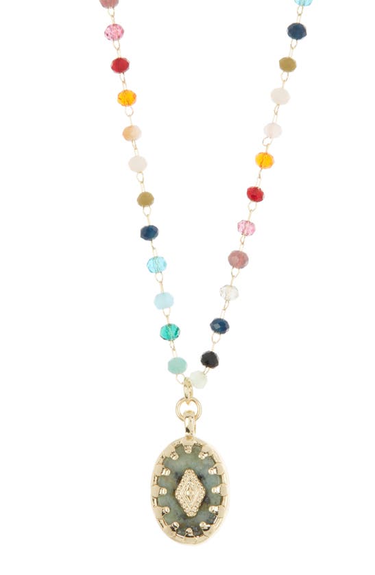 Shop Melrose And Market Charm Accent Seed Bead Necklace In Multi- Gold