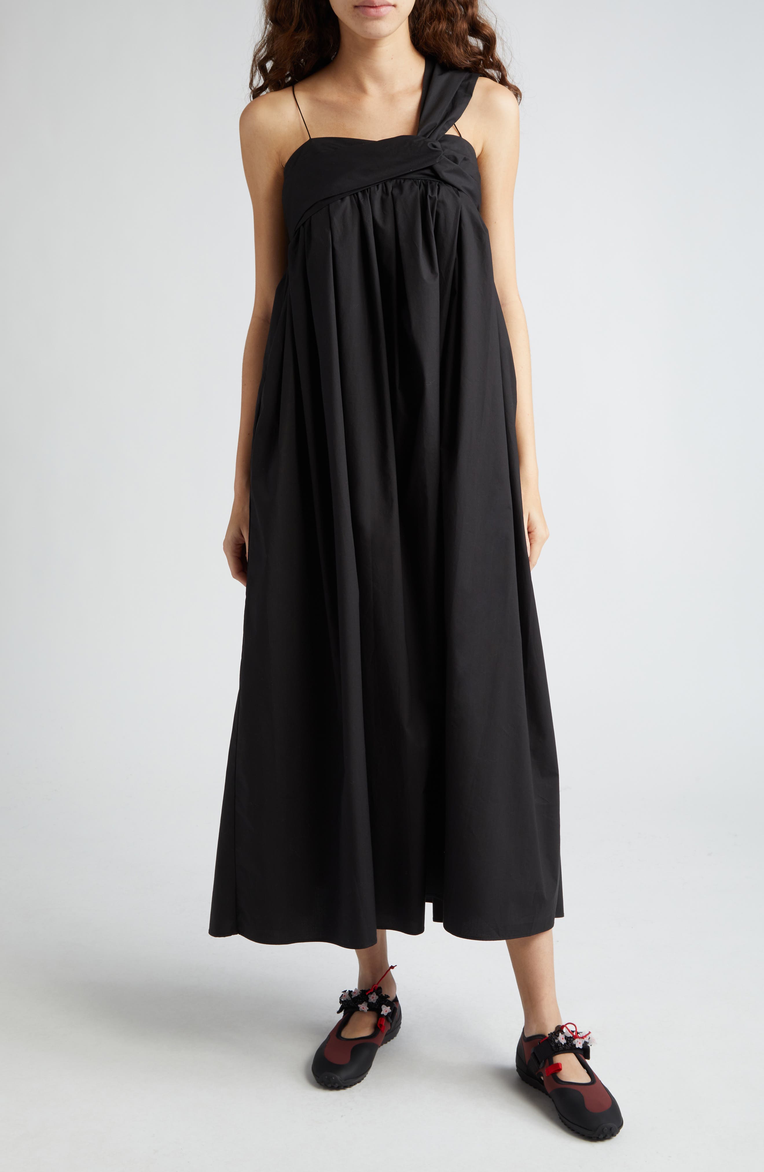 Cecilie Bahnsen Vania silk maxi coat - BLACK