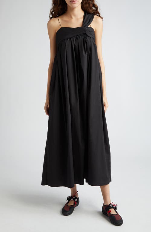 Vera Cotton Midi Dress in Black