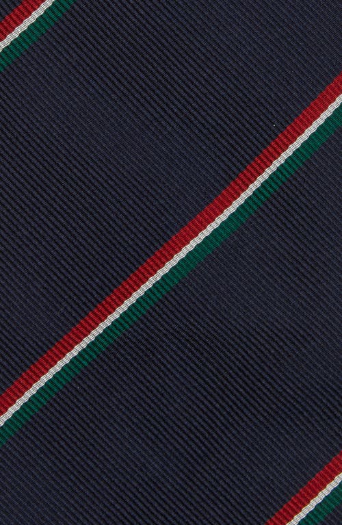 Shop Sid Mashburn Repp Silk Tie In Navy Red White Green Stripe