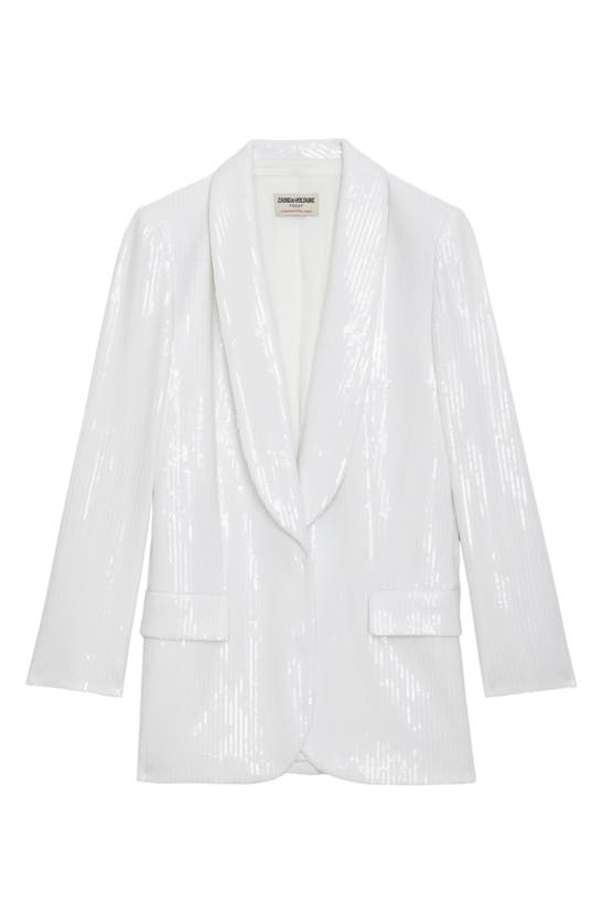 Shop Zadig & Voltaire Vive Sequin Tuxedo Blazer In Judo