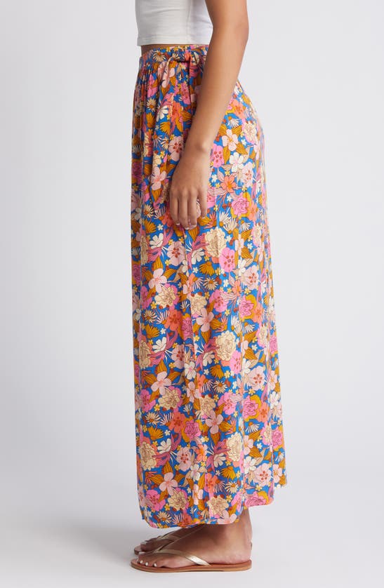 Shop Rip Curl Kamari Floral Wrap Maxi Skirt In Pink Multi