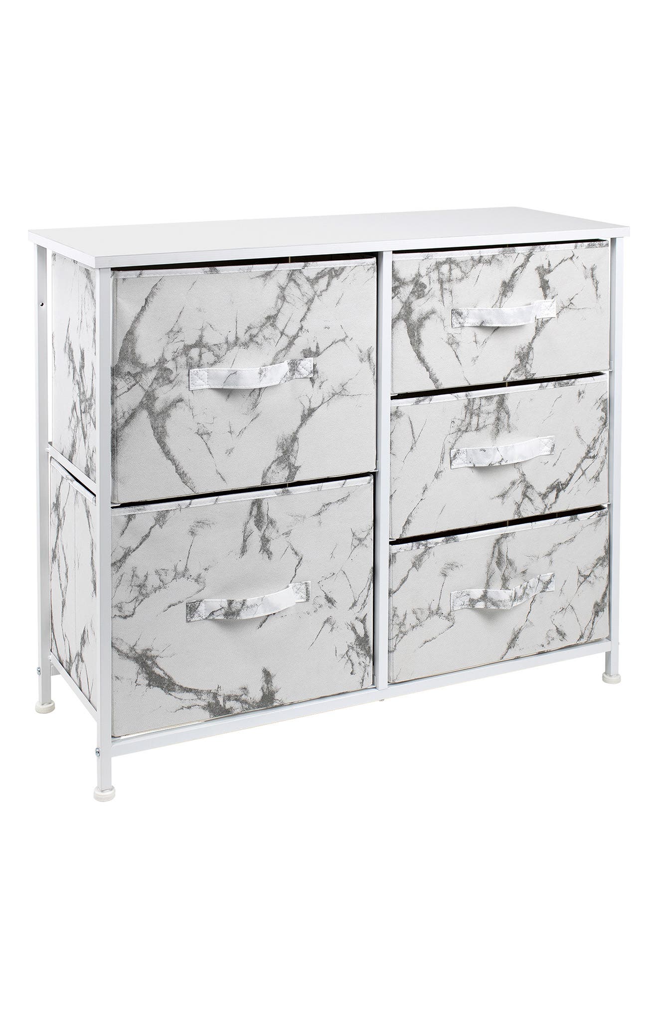 Sorbus Chest Dresser 5 Drawers In Marble