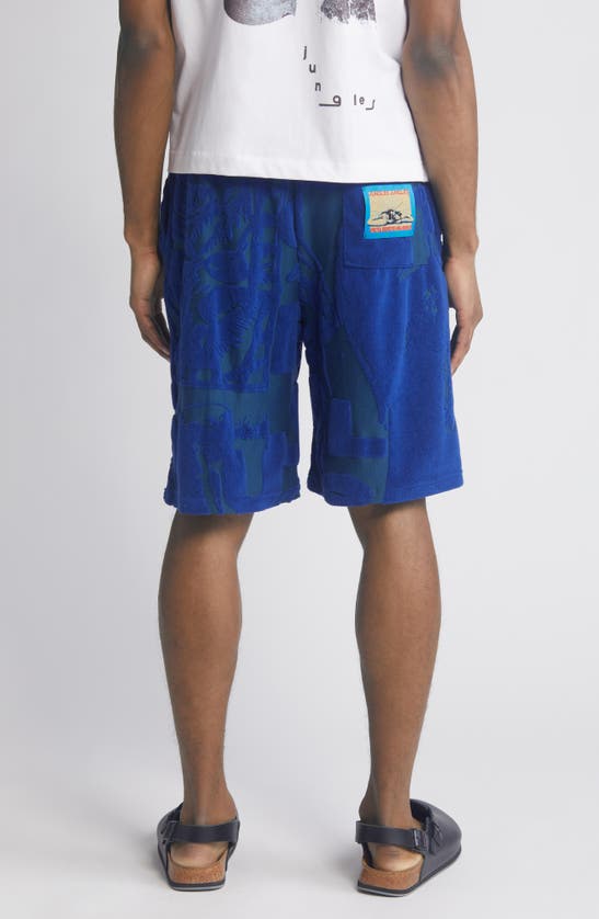 Shop Jungles Terry Shorts In Green/ Blue