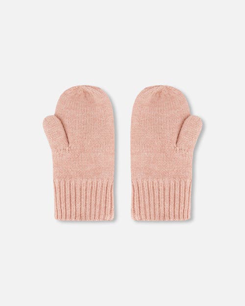 DEUX PAR DEUX DEUX PAR DEUX GIRL'S KNITTED MITTENS DUSTY PINK 